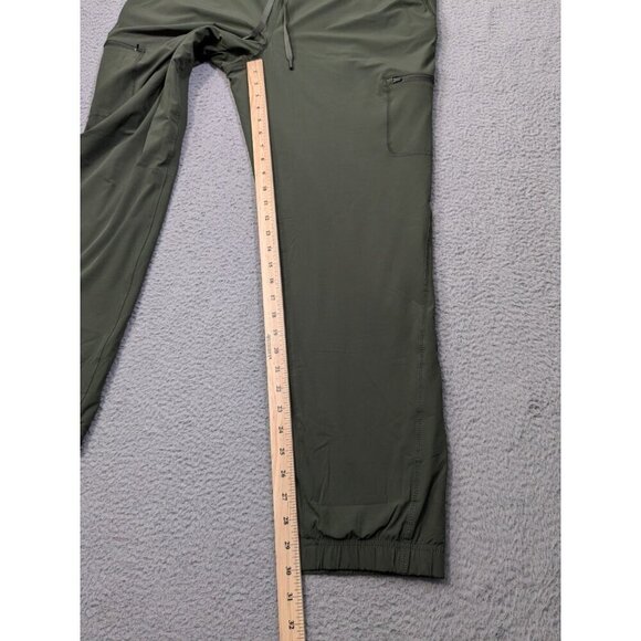 Eddie Bauer Fleece Lined Pants Womens 12 Green Zip Cargo Hiking Elastic Cuffs - Picture 8 of 14